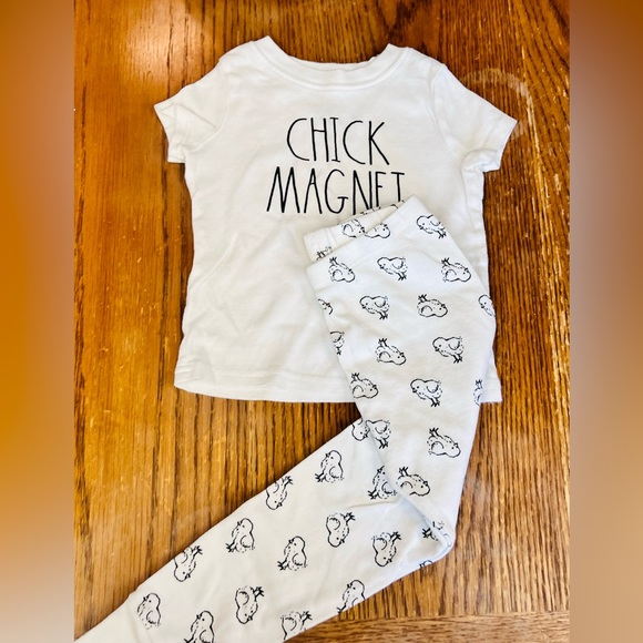RAE DUNN, 4T Kids Chick Magnet Shirt and Pants Set - Picture 5 of 7